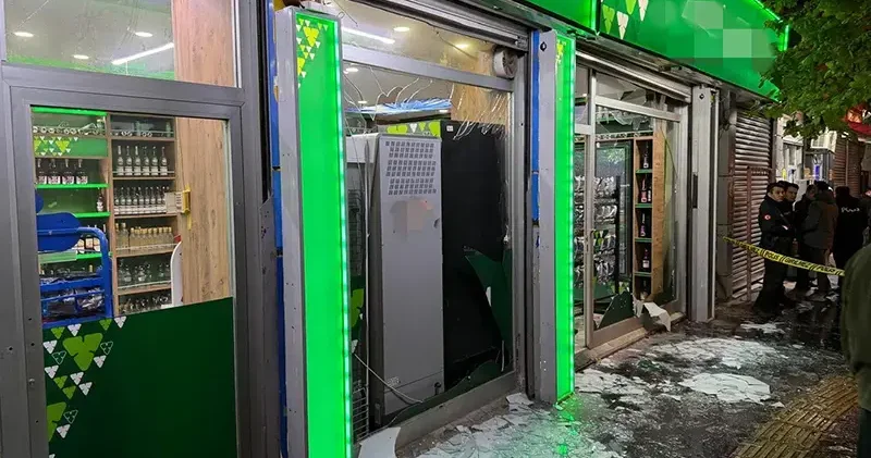 Markete patlayıcı madde atıp kaçan şüpheli aranıyor