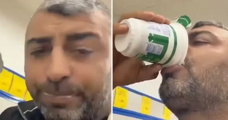 Ayranı içip boş kutuyu dolaba koydu! Savunması da skandal