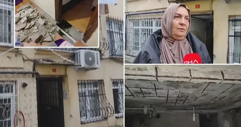 İstanbul da dört katlı binanın zemininde çökme İstanbul Haberleri