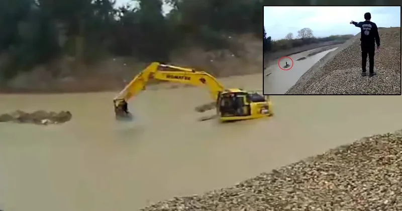 Mersin de korku dolu anlar! Çaya düşen otomobilin sürücüsü mahsur kaldı