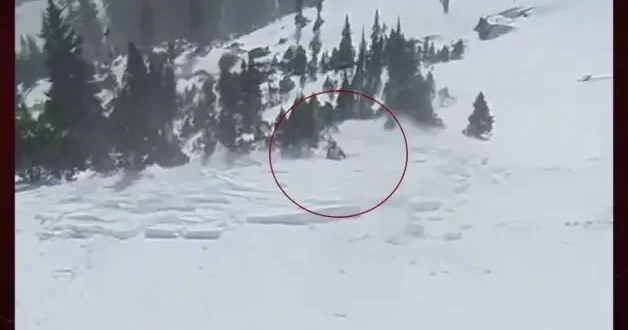 ABD de korku dolu anlar! Kayak yaparken çığ düştü...