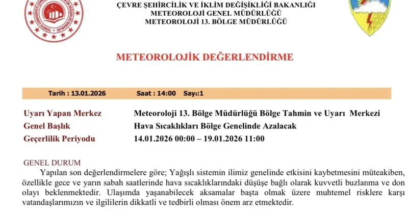 Meteorolojiden 5 il için buzlanma ve don uyarısı