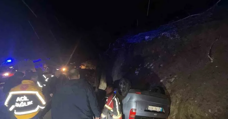 Kazdağları yolunda otomobil takla attı