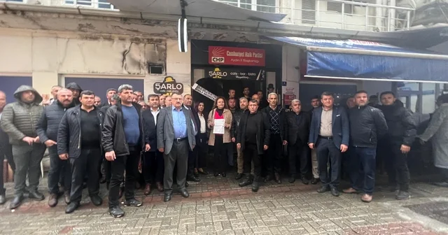 Aydınlı 50 muhtardan CHP ye siyah çelenk Aydın Haberleri
