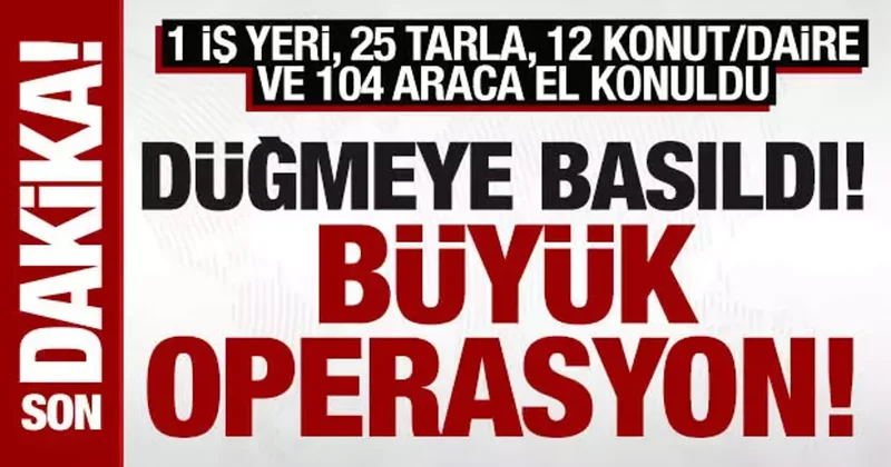 Hayali ihracat operasyonu: 1 iş yeri, 25 tarla, 12 konut/daire ve 104 araca el konuldu