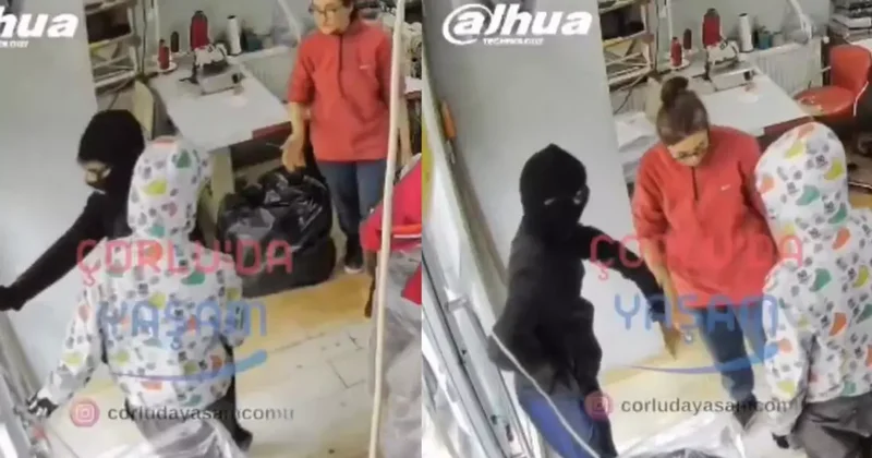 Viral olan soygun anı: Kar maskeli soyguncuları tokatlayıp yolladı!