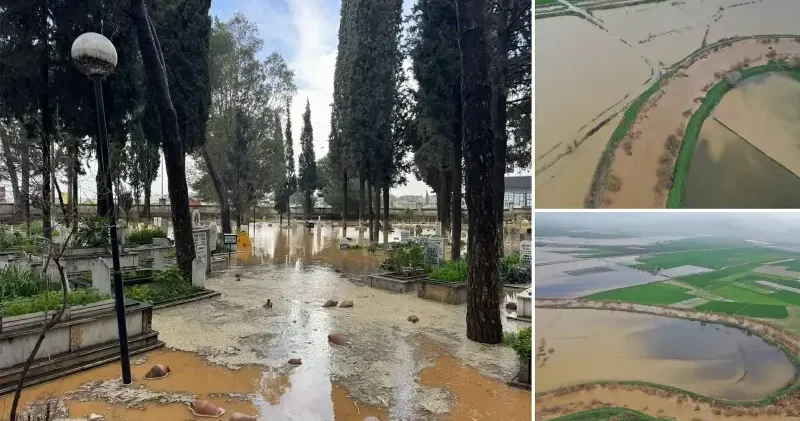 Aydın da sağanak sonucu Büyük Menderes Nehri taştı Aydın Haberleri