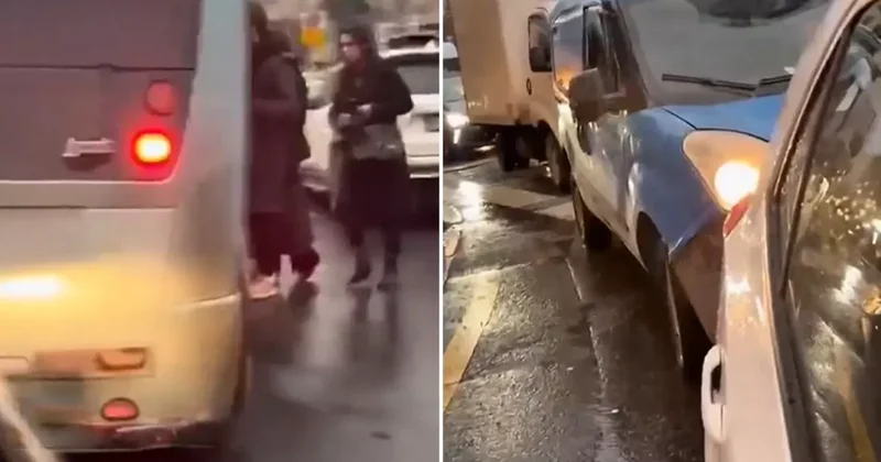 Ambulansın siren çalmasına rağmen durup yolcu aldı! Görüntüler olay oldu