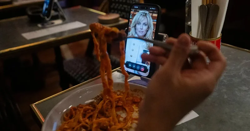 Tek kişilik masalar, karşılarında akıllı telefonlar: Dünyanın ilk yapay zekâ flört barı açıldı