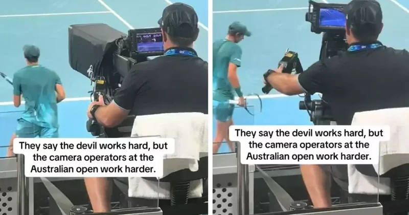 Tenis maçındaki kameramanı gören herkes aynı yorumu yapıyor