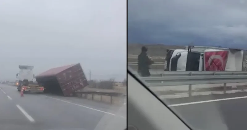Kayseri’de şiddetli fırtına hayatı felç etti! Araçlar devrildi çatılar uçtu