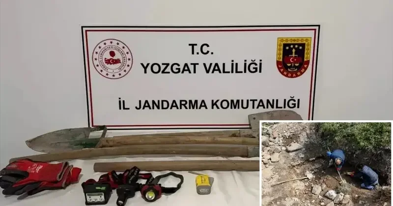 Jandarma kaçak kazıya geçit vermedi: 5 kişi gözaltında Yozgat Haberleri