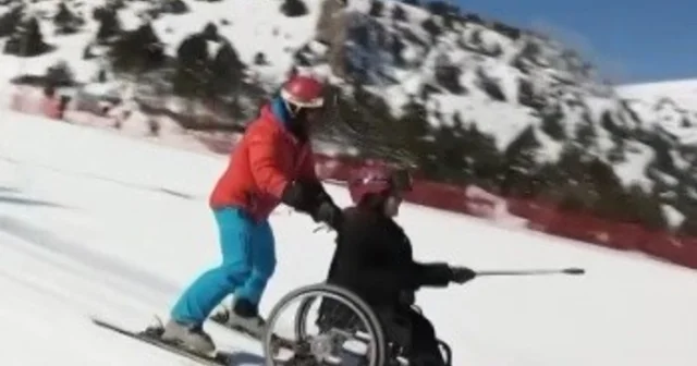 Tekerlekli sandalyeyle kayak yaparak hayalini gerçekleştirdi Erzincan Haberleri