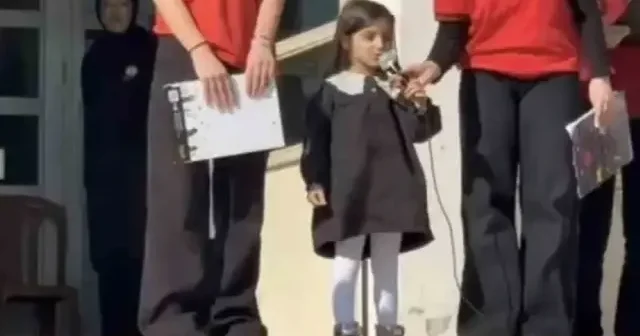 Diyarbakır’da 4 yaşındaki Beste İstiklal Marşını ezbere okudu VİDEO İZLE
