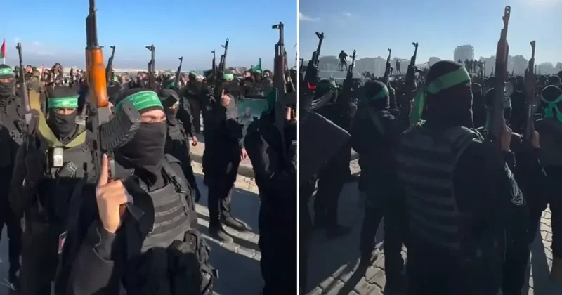 Gazze de bir ilk! Hamas askeri geçit düzenledi