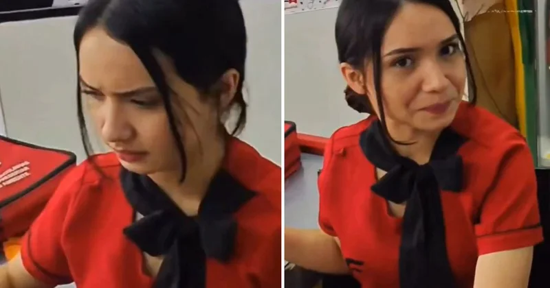 Müşterinin aldığını gören kasiyerin yüzü şekilde şekle girdi