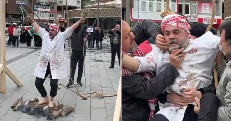 Artvin de panik anları! İsrail i protesto ederken az daha boğuluyordu