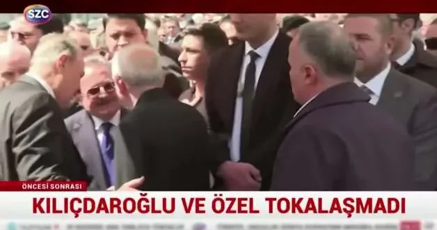 Cindoruk un cenaze töreninde Kemal Kılıçdraoğlu Özgür Özel i görmezden geldi, elini de sıkmadı
