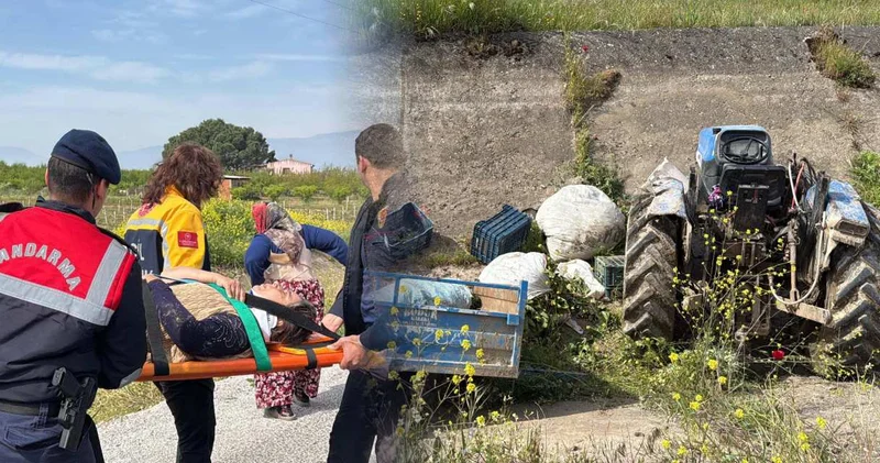 Manisa’da traktör kanala yuvarlandı! 2 kadın yaralandı