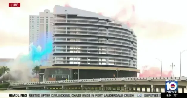 Miami deki 26 yıllık Mandarin Oriental oteli saniyeler içinde yıkıldı