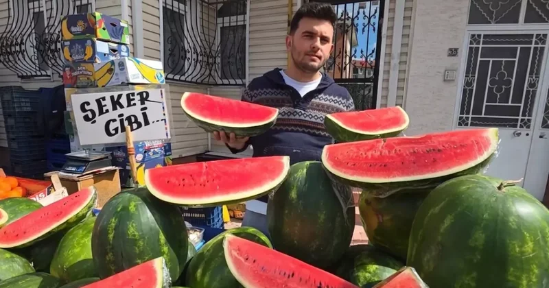İran karpuzu tezgahlarda dilimle satılıyor