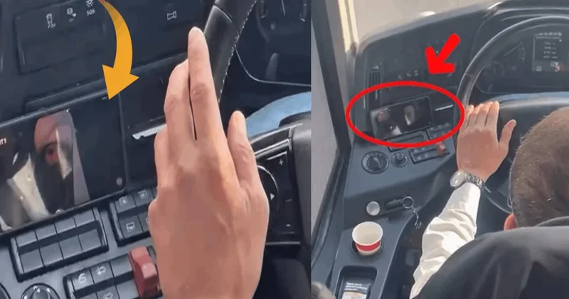 Can taşırken dizi izleyen şoförün rahatlığı kamerada! Sözcü Gazetesi