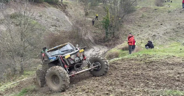 Bursa da Off Road yarışında takla attı...Nefes kesen anlar kamerada Bursa Haberleri