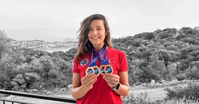 Milli sporcu Birgül Erken, Türk spor tarihine geçti! Buzun altında dünya rekoru kırdı