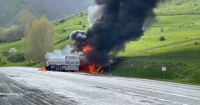 Bitlis te kafa kafaya çarpışan 2 TIR alev aldı; 2 ölü Bitlis Haberleri