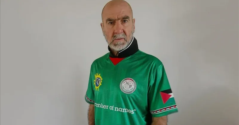 Eric Cantona dan Mervan Barguti için tasarlanan formaya destek