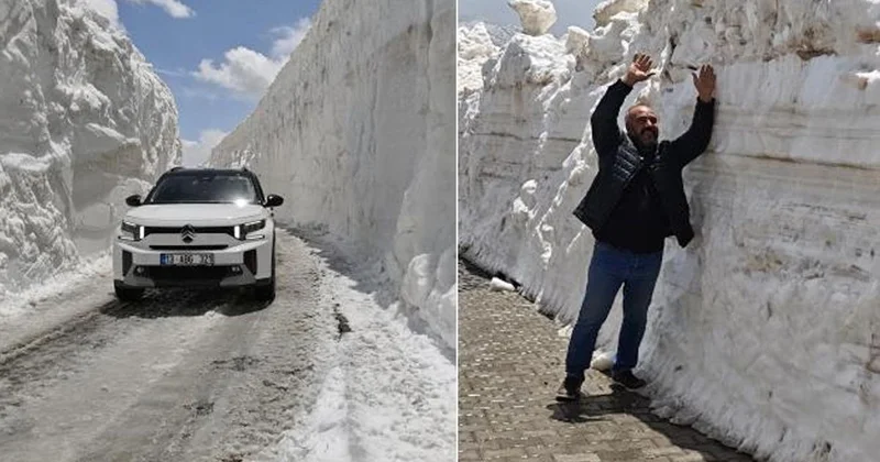 Mayıs ayının ortasında kış manzarası! Kar kalınlığı tam 7 metre