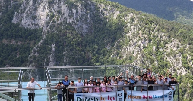 Öğrenciler 450 metre yüksekteki seyir terası ve kanyonu gezdi Kastamonu Haberleri