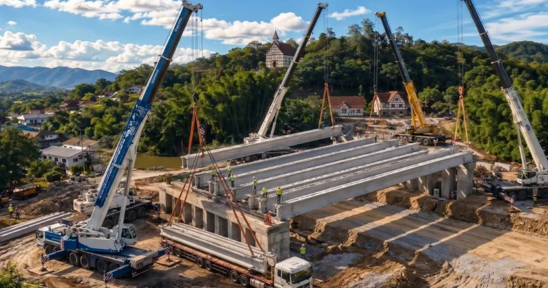 82 ton beton kirişleri bir gün içinde tek tek yerleştirdiler Sözcü Gazetesi