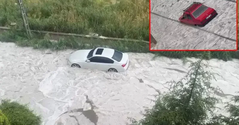 Ankara da dolu ve sağanak hayatı olumsuz etkiledi
