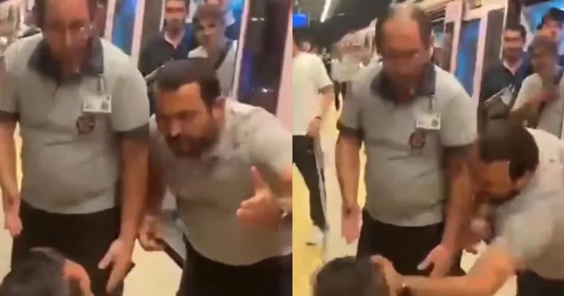 Kavganın arasında kalıp darbedilen temizlik görevlisinin attığı tokadın sesi istasyonda yankılandı Sözcü Gazetesi