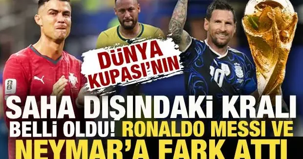 Dünya Kupası nın saha dışındaki kralı belli oldu! Ronaldo, Messi ve Neymar a fark attı