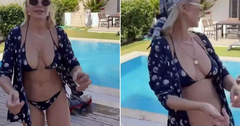 Ece Erken in havuz keyfi kabusa döndü! Yaşadığı panik kamerada