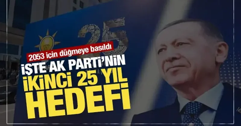 2053 için düğmeye basıldı: İşte AK Parti nin ikinci 25 yıl hedefi