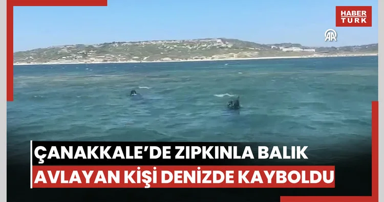 Çanakkalede zıpkınla balık avlamak için girdiği denizde kaybolan kişi aranıyor