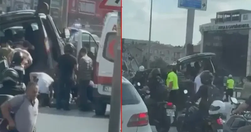 Küçükçekmece D 100 Karayolu nda hafif ticari araç bariyere çarptı; yaralılar var