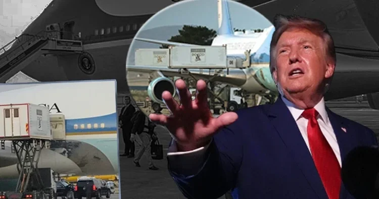 Trump ın nefes kesen kaçış operasyonu: Detaylar ortaya çıktı! ABD Başkanı yemek kamyonuyla uçak değiştirmiş