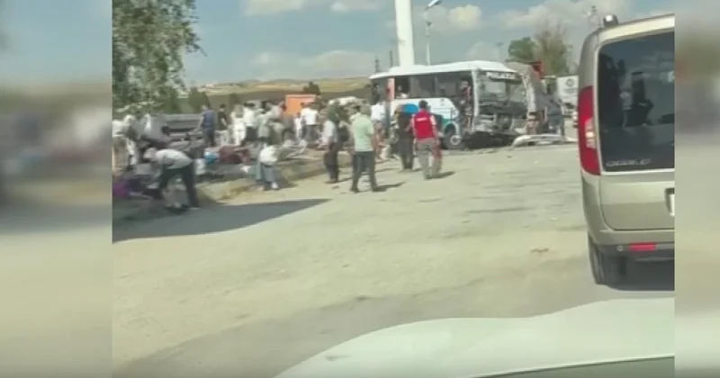 Ankara da halk otobüsü ile kamyon çarpıştı