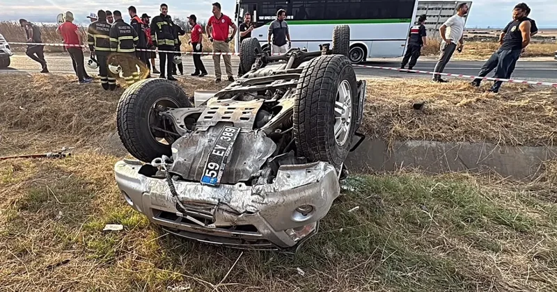 Tekirdağ da kamyonet takla attı! Yaralılar var