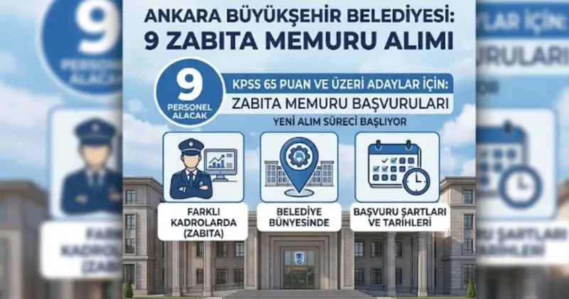 Ankara’da Zabıta Memuru Alımı: KPSS 65 Puanla 9 Kişi Alınacak