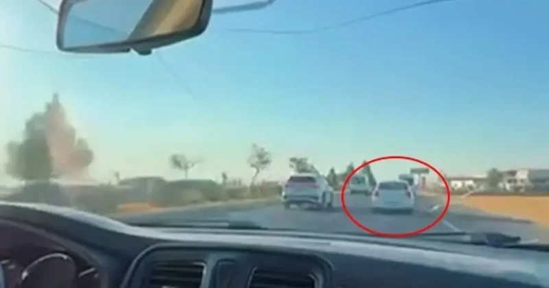 Makas atan sürücü trafiği tehlikeye attı
