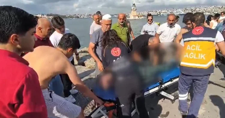 Üsküdar da denizde panik: Zıpkınla balık avlarken ölümden döndü
