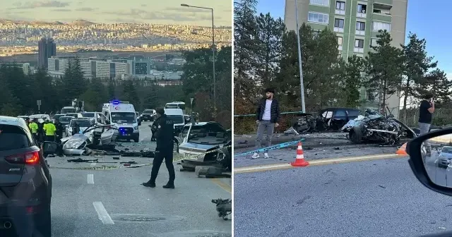 Otomobilin ikiye bölündüğü feci kazada can kaybı Ankara Haberleri