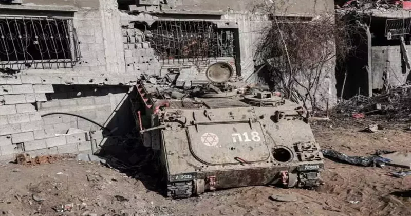 İsrail in havaya uçurulan tankları ateşkesle gün yüzüne çıktı! Hepsi hurdaya dönmüş