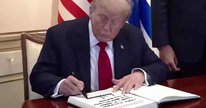 Trump, İsrail Meclisi nde! Deftere Bu yeni bir başlangıç notunu düştü