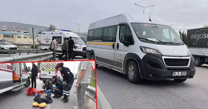 Servis minibüsünün çarptığı yaya ağır yaralandı